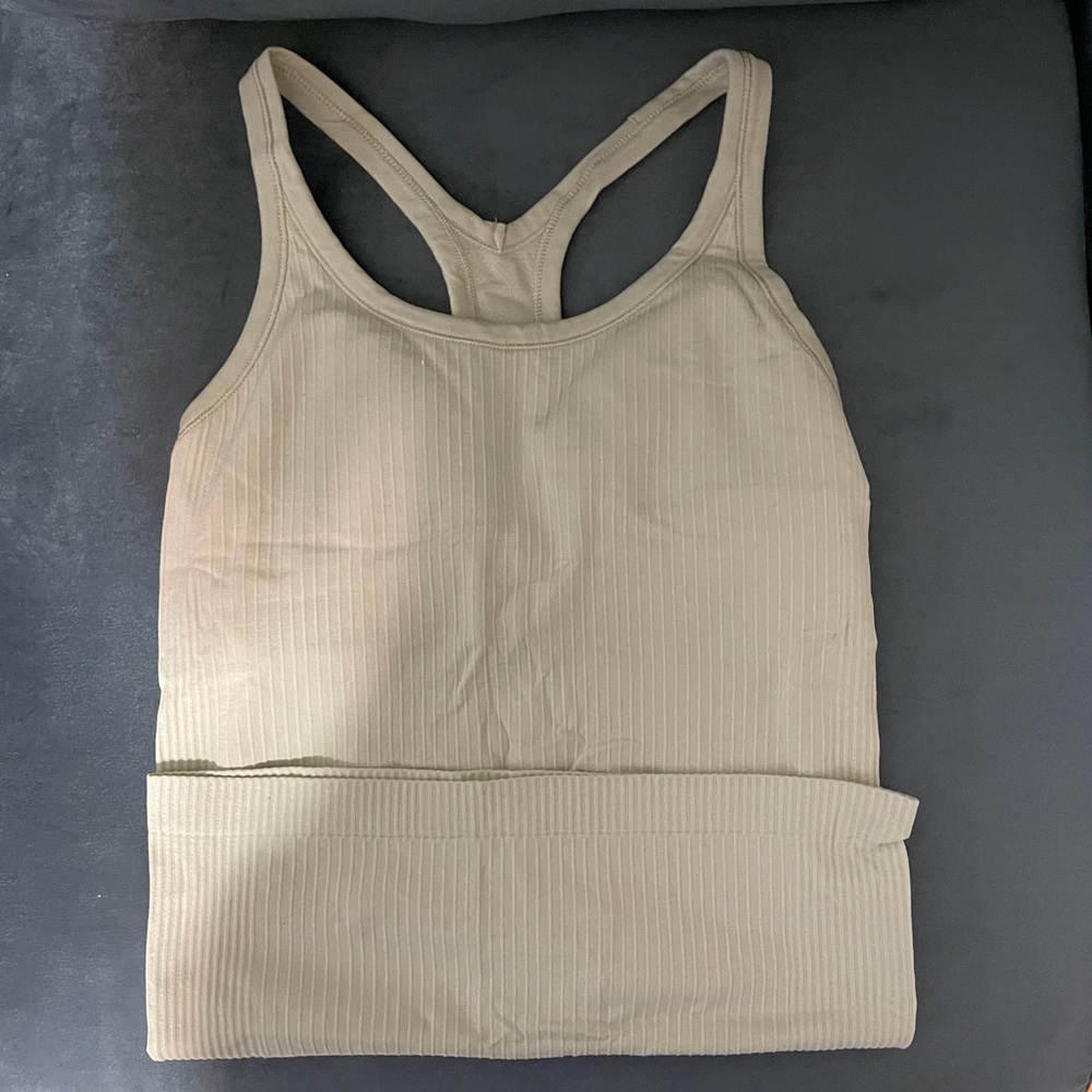 Green Lululemon tank top, including pads